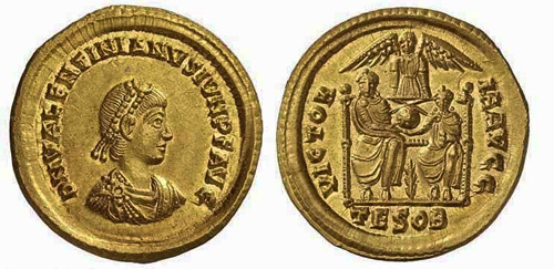 valentinian ii roman coin solidus